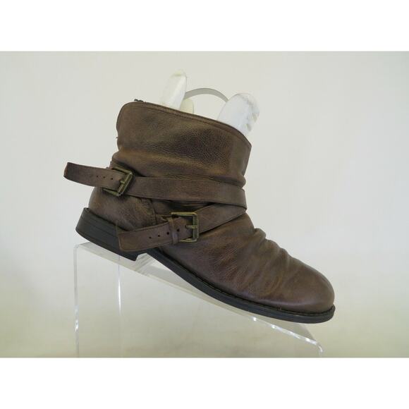 NINE WEST Womens Brown Leather Ankle Fashion Boots Booties Size 9 M - Picture 1 of 11
